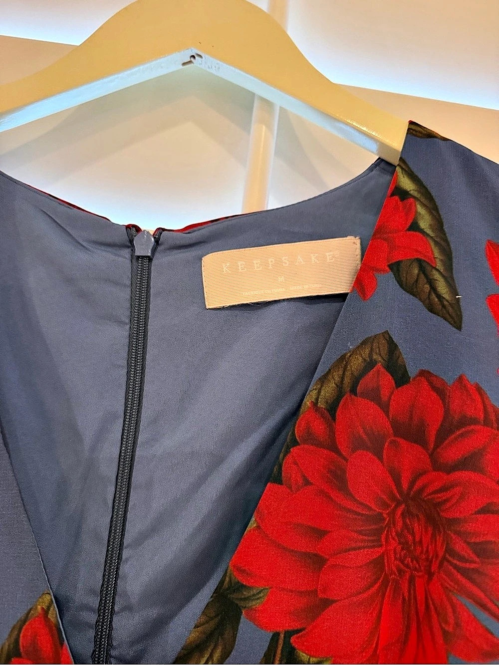 Keepsake | Floral Mini Dress in Blue & Red - Picture 2 of 2